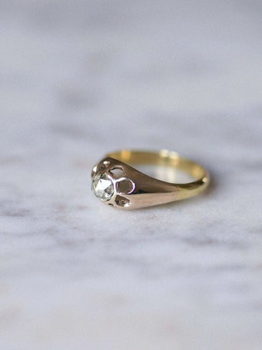 Bague jonc Victorienne ancienne en or et diamant 58 Facettes