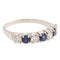Bague 53 Bague demi alliance Or blanc Saphir 58 Facettes 2432014CN