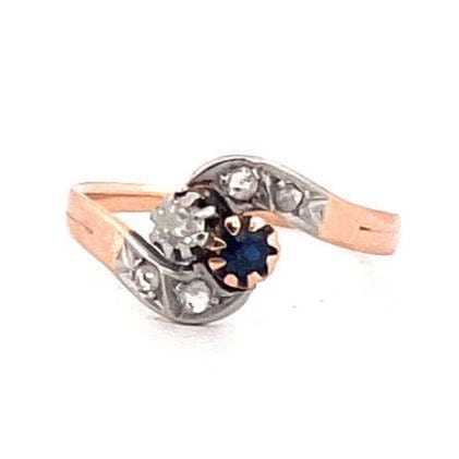 Bague Bague toi et moi, diamants et saphir 58 Facettes