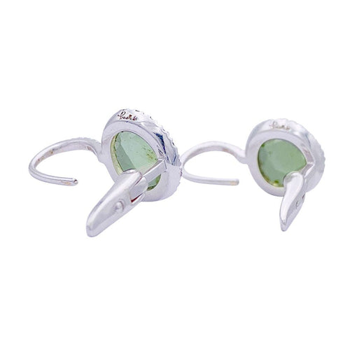 Boucles d'oreilles Boucles d'oreilles Pomellato "Colpo di Fulmine", or blanc, péridots, diamants. 58 Facettes 32766