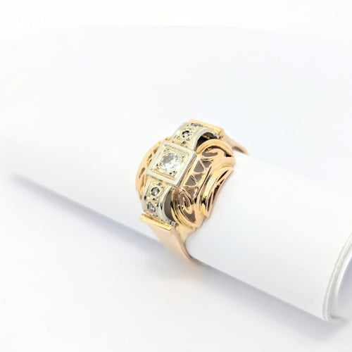 Bague 57 Bague Tank Or jaune Diamants 58 Facettes 27947