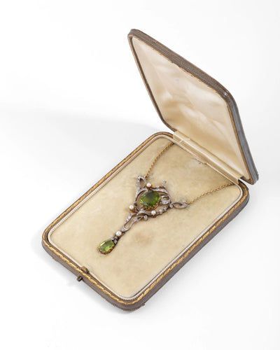 Collier Collier or jaune et Argent Napoléon III orné de Péridot 58 Facettes 0
