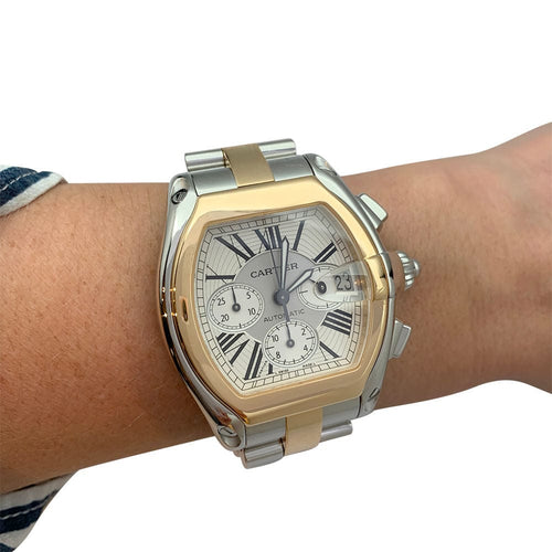 Montre Montre Cartier, modèle "Roadster" en or jaune et acier. 58 Facettes 31092