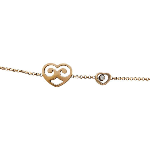 Collier Sautoir Chopard, "Cœur Happy Diamonds", or rose. 58 Facettes 30784