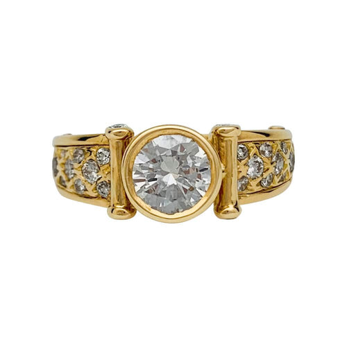Bague 50 Bague or jaune et diamants. 58 Facettes 31606