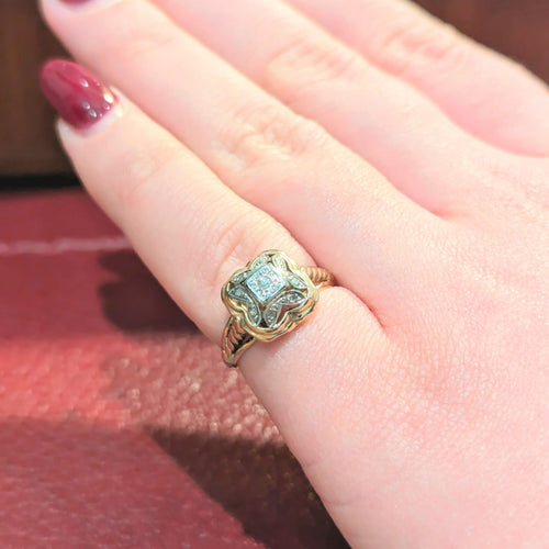 Bague Bague ajourée or jaune et diamants 58 Facettes 27839