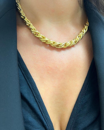 Collier Collier en or jaune maille jaseron 58 Facettes 1