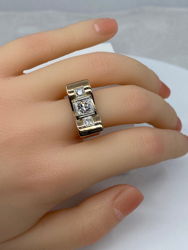Bague Bague TANK en or jaune & diamants 58 Facettes