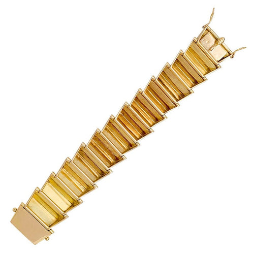 Bracelet Bracelet Tank en or jaune. 58 Facettes 31064