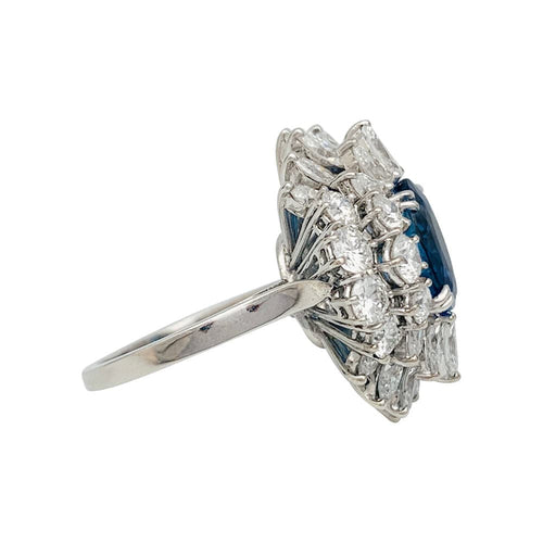 Bague 54 Bague à entourage, saphir et diamants. 58 Facettes 31629