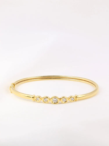 Bracelet Bracelet jonc vintage or souple et diamants 58 Facettes J94