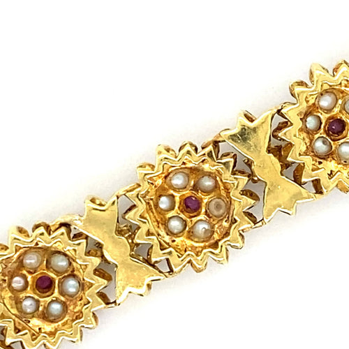 Bracelet Bracelet Or Email Perle Rubis 58 Facettes
