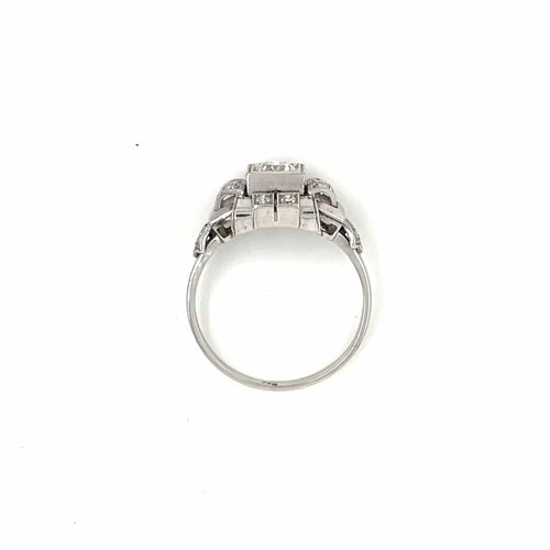 Bague 57 Bague Art déco Or Diamant 58 Facettes