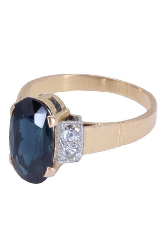 Bague 58 BAGUE ANCIENNE SAPHIR ET DIAMANTS 58 Facettes 072451