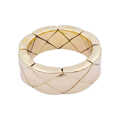 Bague 51 Bague Chanel, "Matelassé", or jaune. 58 Facettes 32576