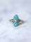Bague marquise ancienne étoile, or rose, turquoises et perle 58 Facettes