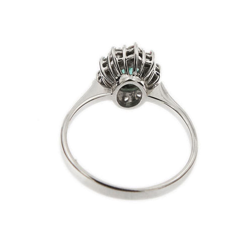 Bague 53 Bague Marguerite diamants et émeraude 58 Facettes 20520