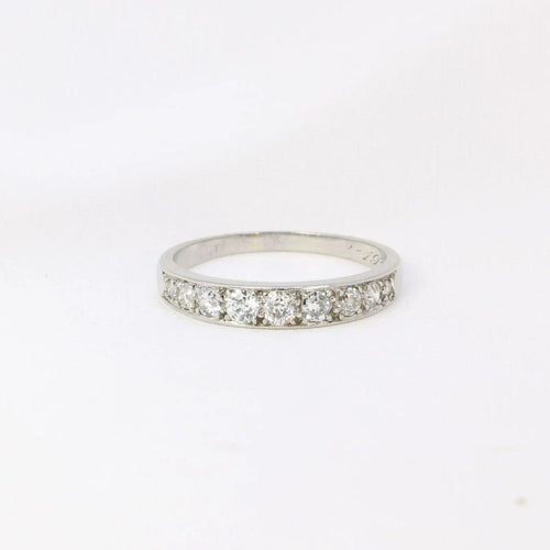 Bague Bague jarretière ancienne platine diamants 0,5 ct 58 Facettes J109