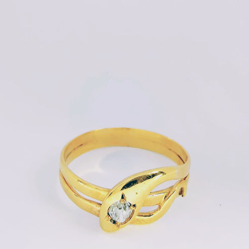 Bague Bague serpent en or jaune et diamant 58 Facettes 5606