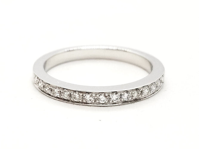 Bague 53 Bague Demie alliance Or blanc Diamant 58 Facettes 578766RV