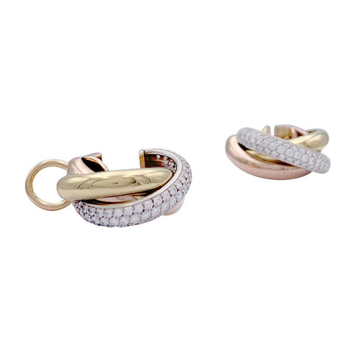 Boucles d'oreilles Boucles d'oreilles Cartier, "Trinity", 3 ors, diamants. 58 Facettes 33164