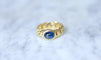 Bague Bague Gourmette Or et Saphir Cabochon 58 Facettes