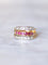 Bague Victorienne triple anneau en or rose, platine, rubis et diamants 58 Facettes
