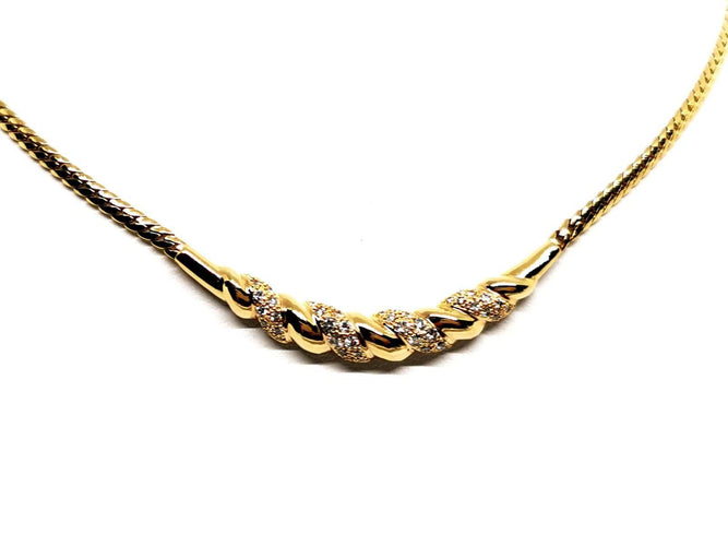 Collier Collier Maille anglaise Or jaune Diamant 58 Facettes 1718914CN