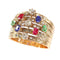 Bague 59 Une bague victorienne en pierres précieuses vieille de 140 ans - saphirs, rubis, émeraudes 58 Facettes 23360-0334