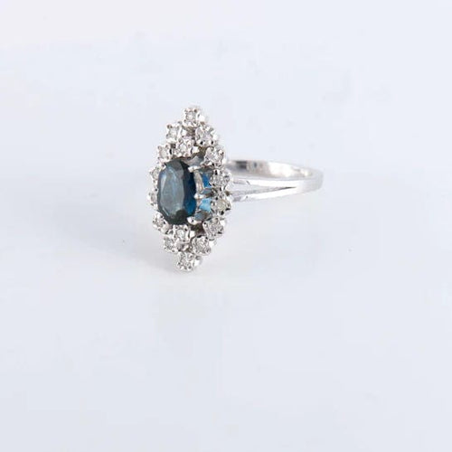 Bague Bague Marquise Saphir Diamants 58 Facettes