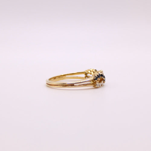 Bague Bague Diamants Saphirs entrelacés 58 Facettes