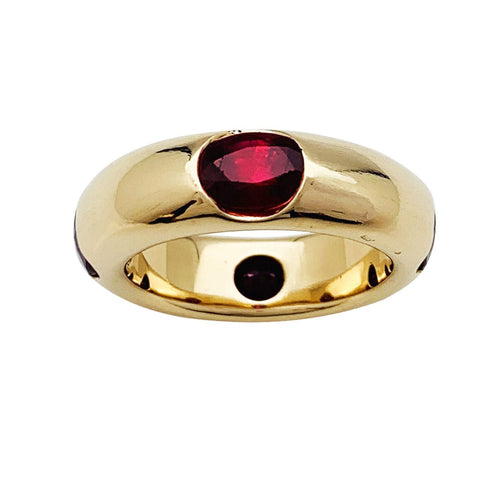 Bague 53 Bague Fred vintage, or jaune, rubis. 58 Facettes 30791