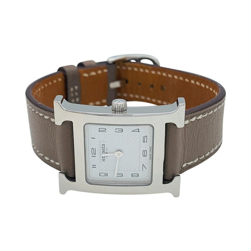 Montre Montre Hermès "Heure H" en acier, cuir. 58 Facettes 31252