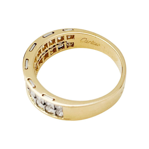 Bague 57 Bague Cartier, "Sérénade", or jaune, platine et diamants. 58 Facettes 30931