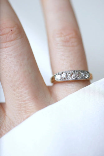 Bague 53.5 Bague jarretière Or jaune Platine Diamants 58 Facettes