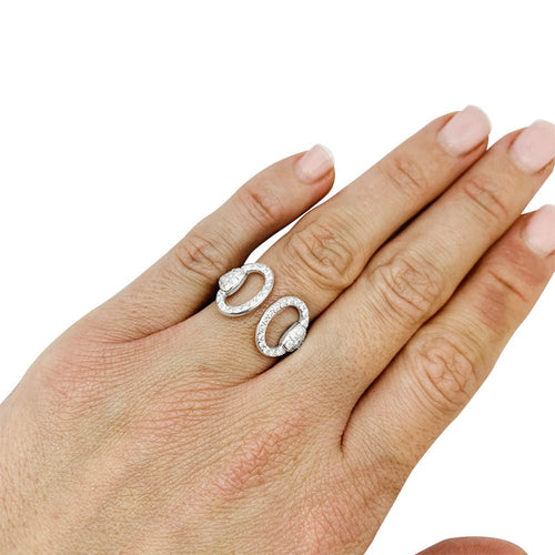 Bague 52 Bague Hermès, "Nausicaa", or blanc, diamants. 58 Facettes 30843