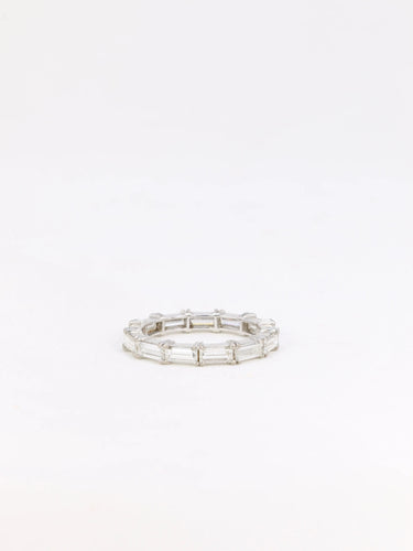 Bague Alliance américaine or blanc 13 diamants taille baguette 58 Facettes 812