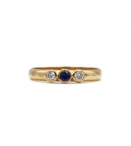 Bague 55 / Jaune / Or 750 Bague Saphir Diamants 58 Facettes 220024R