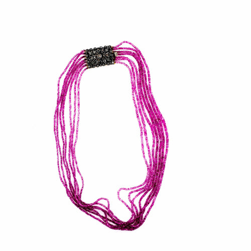 Collier Collier multi-rangs Rubis Diamant 58 Facettes