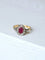 Bague de fiançailles rubis entourage diamants 58 Facettes