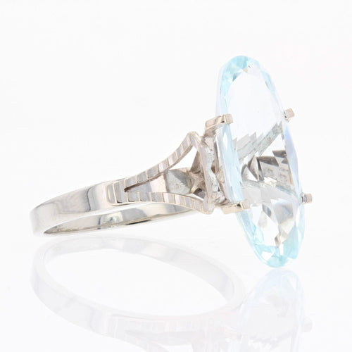 Bague 52 Bague aigue-marine or blanc 58 Facettes 21-596B