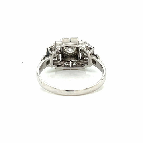 Bague 57 Bague Art déco Or Diamant 58 Facettes