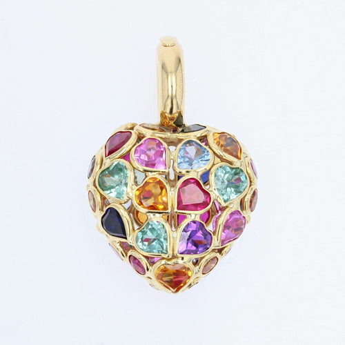 Pendentif Pendentif cœur en or jaune et pierres 58 Facettes 19-154