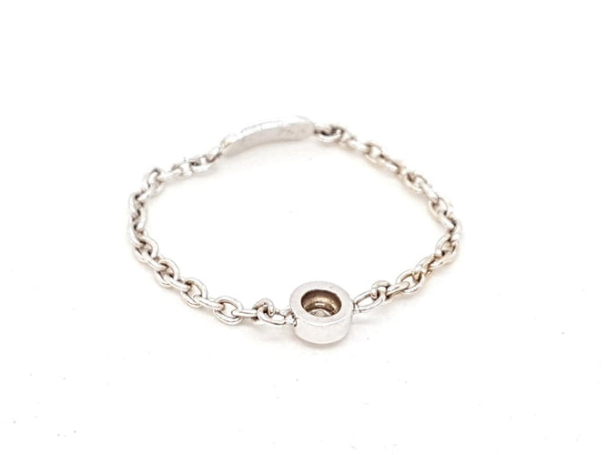 Bague 54 Bague Chaînette Or blanc Diamant 58 Facettes 578687RV