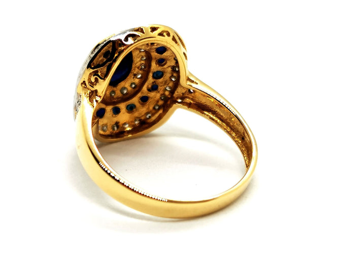 Bague 58 Bague Art déco Or jaune Saphir 58 Facettes 1628870CN