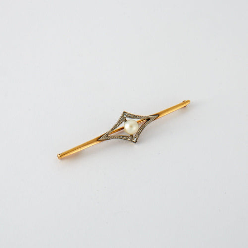 Broche Broche ancienne or jaune perle et diamants 58 Facettes