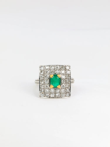 Bague Bague émeraude et diamants 58 Facettes 391.10