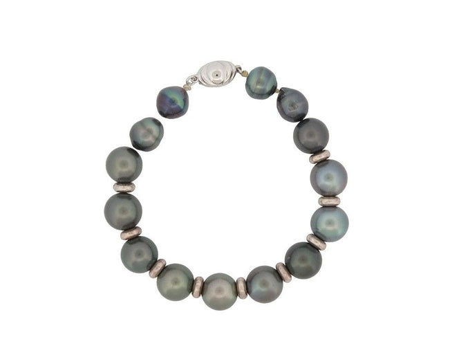 Bracelet bracelet 41 perles de tahiti tuamotu montees sur argent 20cm 58 Facettes 253784
