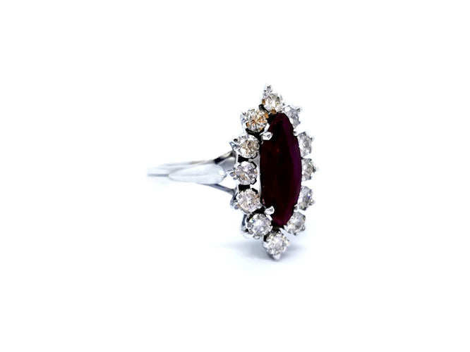 Bague 54 Bague Or blanc Rubis 58 Facettes 726701CN