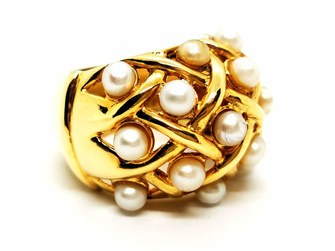 Bague 54 Bague Cocktail Or jaune Perle 58 Facettes 1752174CN